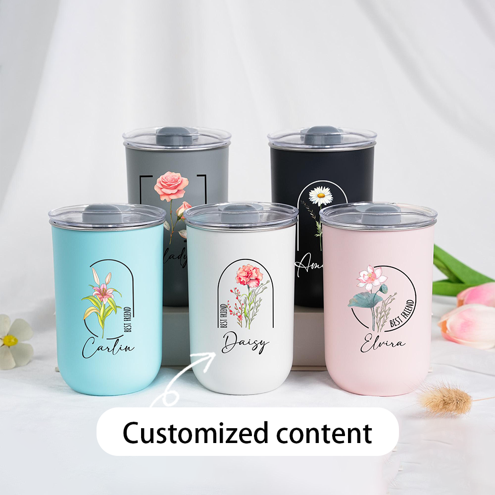 Coffee Equipment Names - Customizable birthday flower stainless steel water