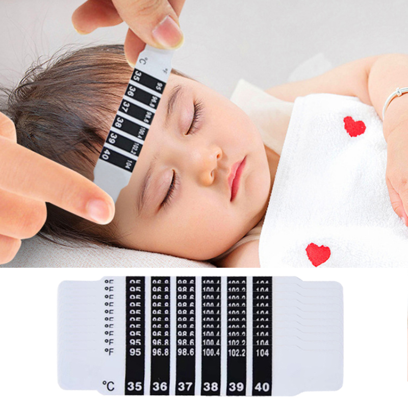 Temperature Strip Thermometer - 10Pcs Forehead Head Strip Thermometer Water