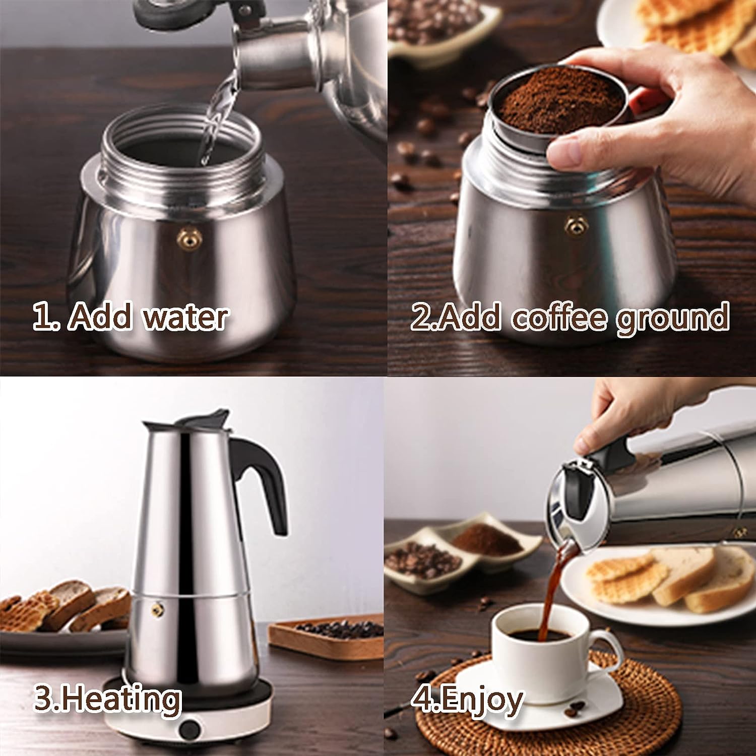 4/6/9 Cups Moka Pot Caffe Mach – обзор и цена Coffee Equipment Espresso